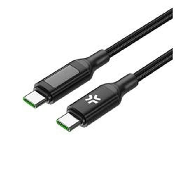 USB-C-kabel Celly USBCUSBC100WLED Sort 2 m