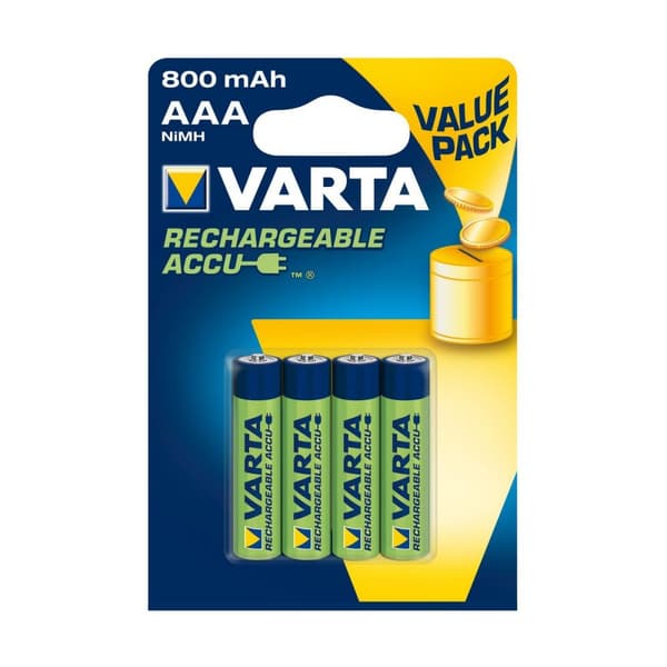 Ladattavat paristot Varta 800 mAh 1,2V (4 osaa)