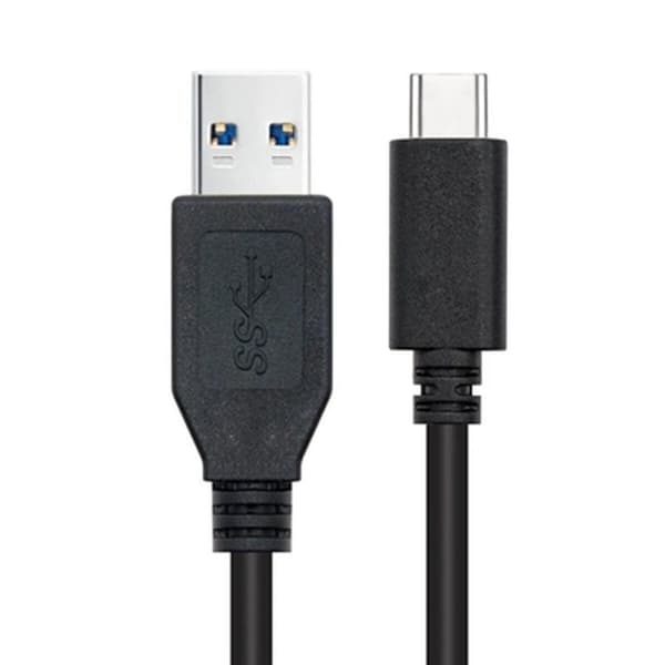 USB A til USB-C-kabel NANOCABLE 10.01.4002 Sort 2 m (1 enheder)