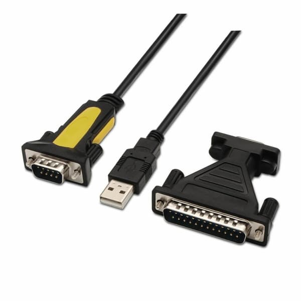Data / opladerkabel med USB Aisens A104-0039 Sort 1,8 m Sort, Gul