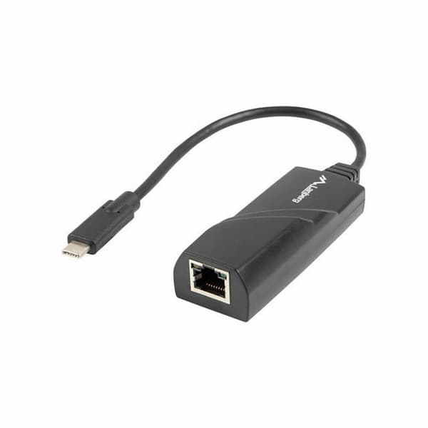 USB C til RJ45-netværksadapter Lanberg NC-1000-02 Sort 0,15 m Sort