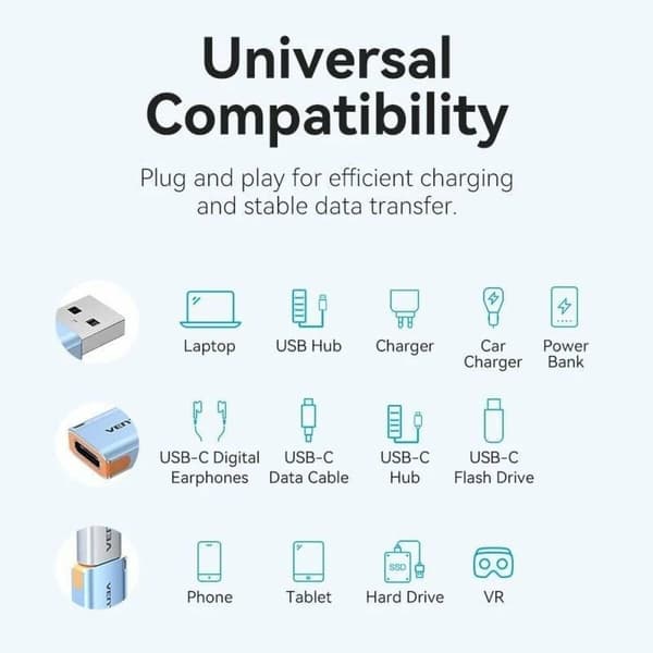 USB til USB-C Adapter Vention CUAH0