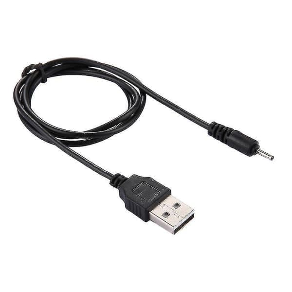 USB till 2,0 mm DC-laddningskabel, längd: 65 cm (svart）
