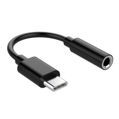 Tillbehör för att ansluta Adapter USB-C till 3,5 mm Audio Jack Black, HQ