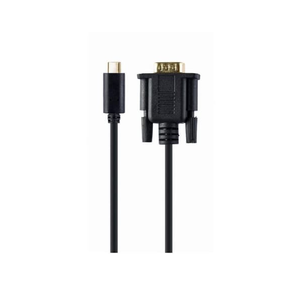 Cable usb-c to vga-m 2m/blist a-cm-vgam-01, Gembird Sort