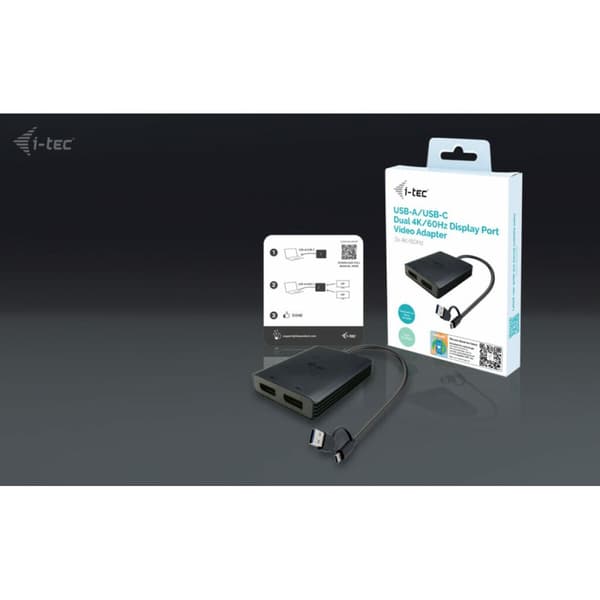 USB-kabel i-Tec CADUAL4KDP Svart