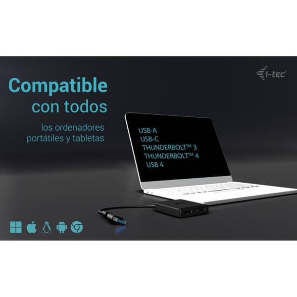 USB-kabel i-Tec CADUAL4KDP Svart