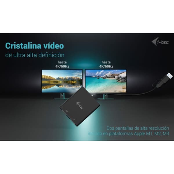 USB-kabel i-Tec CADUAL4KDP Svart