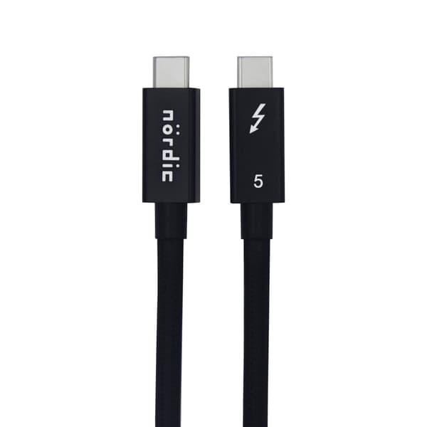 NÖRDIC 1m Thunderbolt 5 kaapeli 80Gbps tietojen siirto 240W lataus 120Gbps kaistanleveys 16K60Hz 8K60Hz 4K540Hz