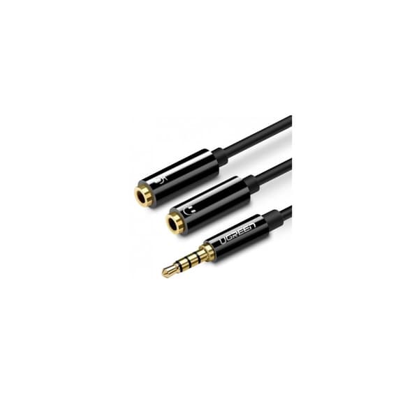 Tillbehör för anslutning, AV141 3,5 mm (hane) till Dual 3,5 mm (hona) Headset Splitter Black, Ugreen
