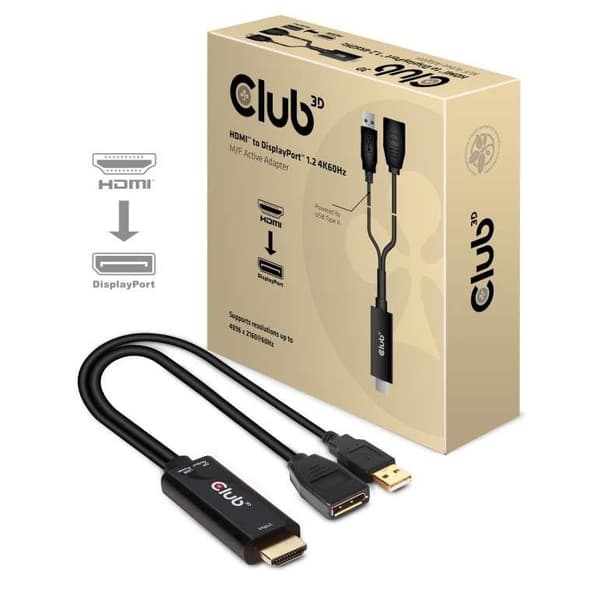 I/o-adapter hdmi til dp/active m/f cac-1331, Club3d