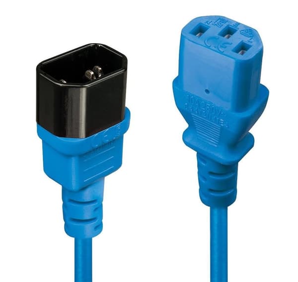 Cable power iec extension 0.5m/blue 30470, Lindy