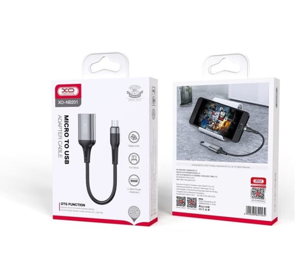 XO-adapter USB - microUSB OTG, svart (NB201)