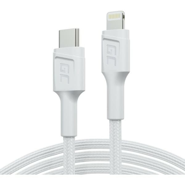USB-Kaapeli Green Cell KABGC30W Valkoinen 1,2 m