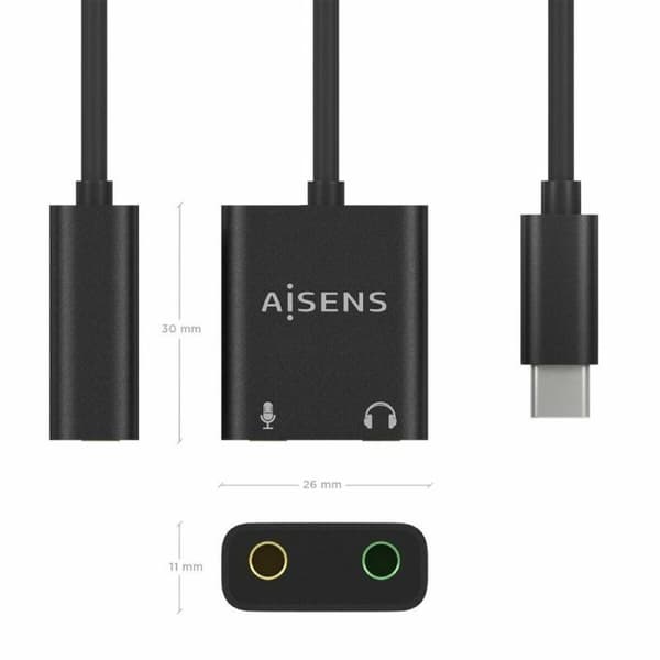 Eksternt lydkort Aisens A109-0767 Sort