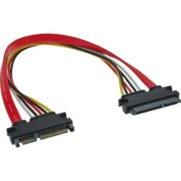InLine® SATA+Strom intern förlängningskabel, SATA 6Gb/s + Strom, hane / hona, 0,3 m