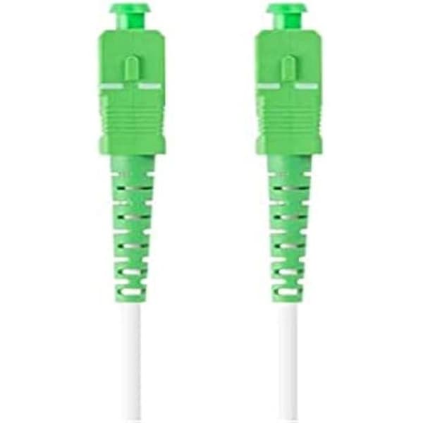 LANBERG fiberoptisk kabel - 10m - SC/APC kontakt - Vit
