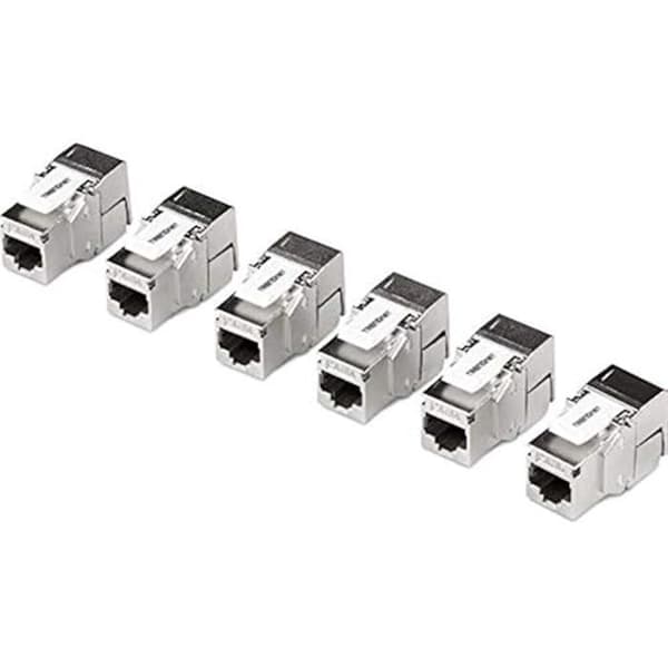 TRENDnet TC-K06C6A Paket med 6 Shielded Cat6A RJ45 Keystone Jack, för användning med Shielded Blank Keystone Patch Panel