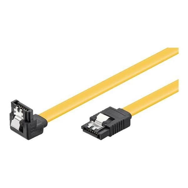 Wentronic 95020 SATA-kabel - 0,50 m - Gul - 90 graders kontakt, låst