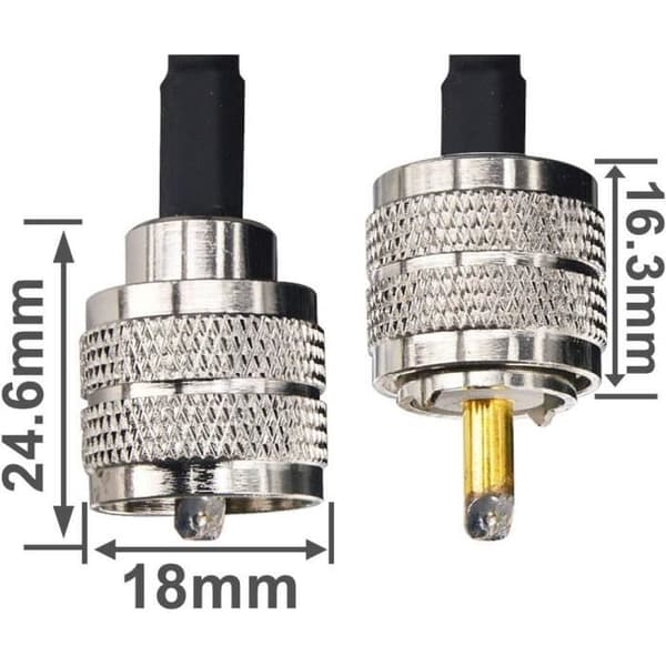 Antenna kabel - BOOBRIE - RG58 UHF 15 m - PL259 - Låg förlust - Rent koppar