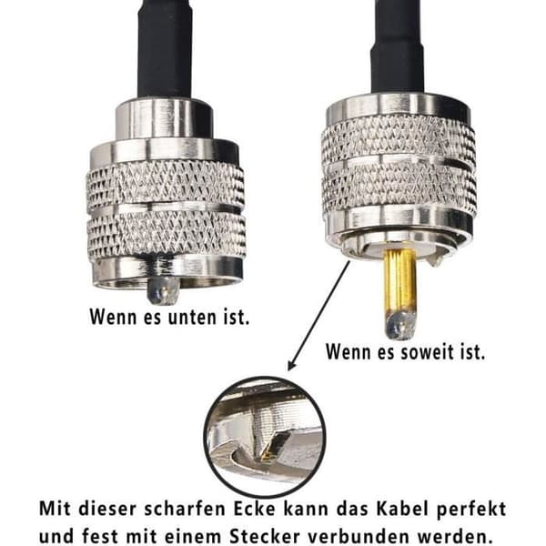 Antenna kabel - BOOBRIE - RG58 UHF 15 m - PL259 - Låg förlust - Rent koppar