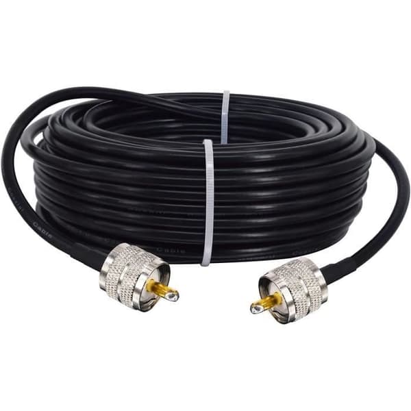 Antenna kabel - BOOBRIE - RG58 UHF 15 m - PL259 - Låg förlust - Rent koppar