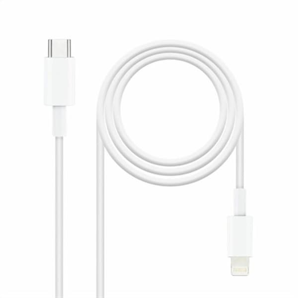 Data-/laddningskabel med USB NANOCABLE 10.10.0600 50 cm Vit (1 antal)