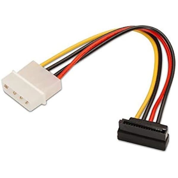 Vinklad SATA-strömkabel - AISENS - A131-0160 - 16 cm - Svart - 4-stifts Molex-kontakt