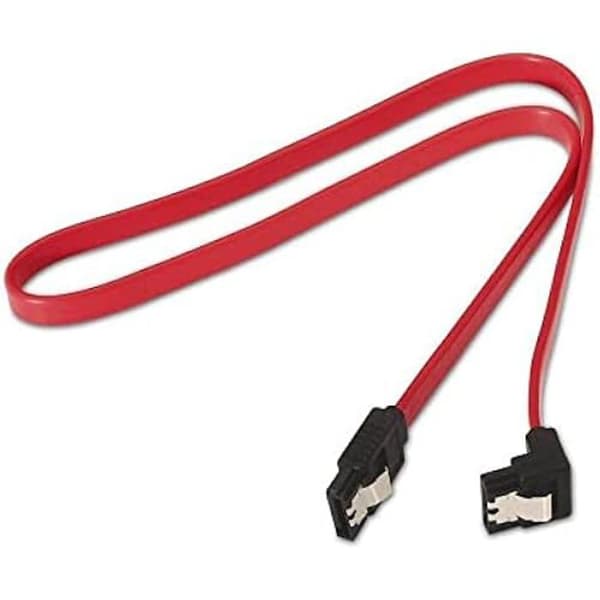 SATA-kabel - AISENS - A130 - 0,5 m - Röd färg - Vinklad kontakt för minskat utrymme