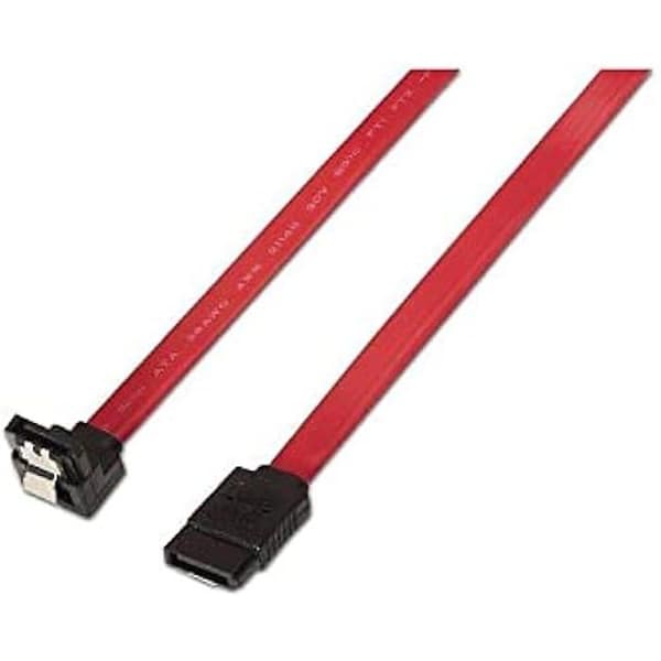 SATA-kabel - AISENS - A130 - 0,5 m - Röd färg - Vinklad kontakt för minskat utrymme