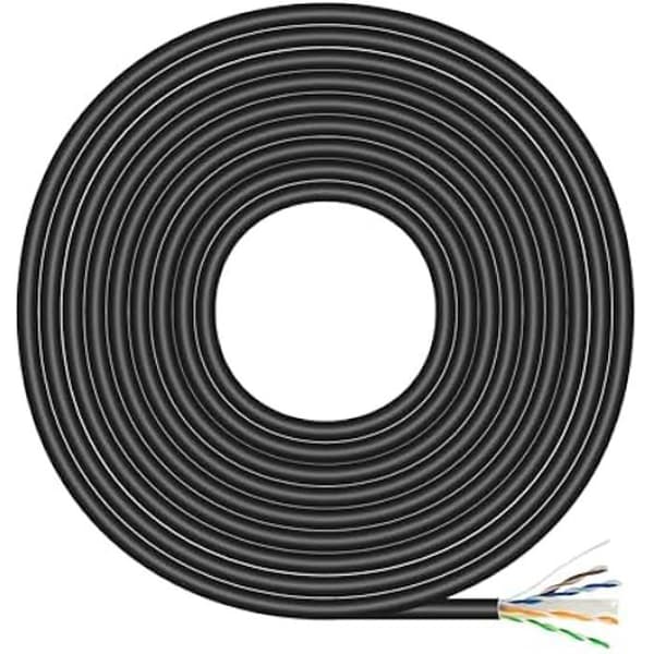 Vattentät utomhus nätverkskabel RJ45 Cat.6 UTP rigid Cca AWG23 Svart 100 m - AISENS - A135-0675