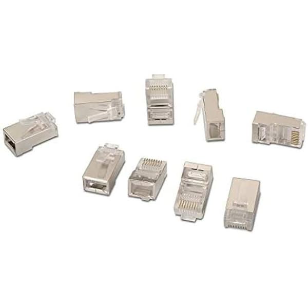 RJ45-kontakt - AISENS - A138 - 10 enheter - CAT.5e - Silverfärg - RoHS-kompatibel