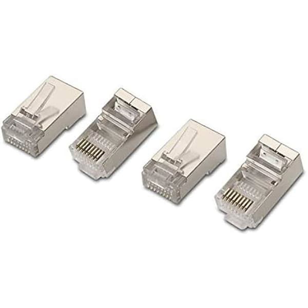 RJ45-kontakt - AISENS - A138 - 10 enheter - CAT.5e - Silverfärg - RoHS-kompatibel