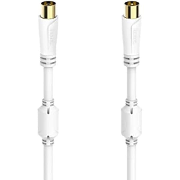 Antenkabel - HAMA - 10 m - Koaxial han/hona - Skärmning 100 dB - Guldpläterad