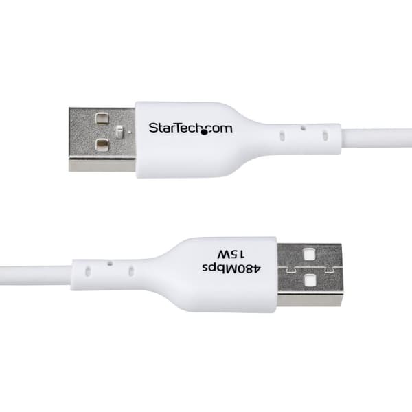 USB-Kabel Startech USB2AC1MNCWHE Hvit 1 m