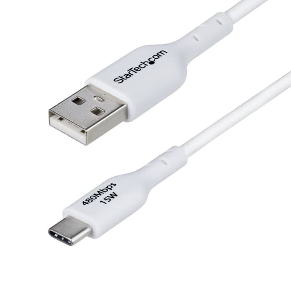 USB-Kabel Startech USB2AC1MNCWHE Hvit 1 m