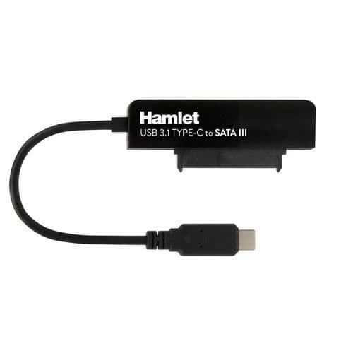 HAMLET HÅRDDISK LÅDA KABEL + USB ADAPTER 3.1 SATA III T ADAPTER