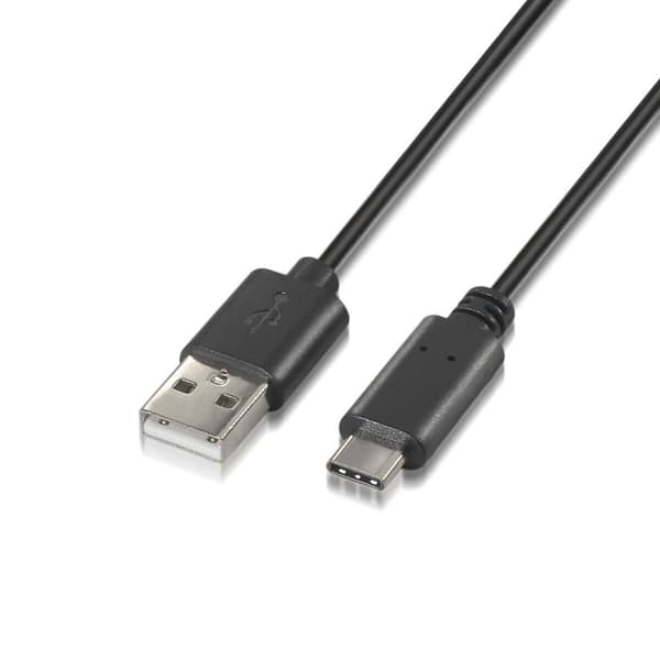 USB A till USB-C Kabel Aisens A107-0052 Svart 2 m
