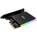 Miniatyrbild 2 av 3: akasa akasa m.2 pci-e sata rgb led adapter karte svartAkasa M.2 PCI-E SATA RGB LED Adapter Karte fodral 121052