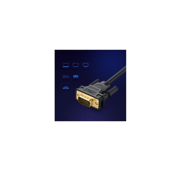 Tilbehør for tilkobling, VG101 11630 VGA (hann) - VGA (hann) kabel FHD 1,5 m Svart, Ugrønn