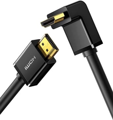 Tilbehør for tilkobling, HD103-kabel HDMI til HDMI-vinkel, 4K, 2m Svart, Ugrønn