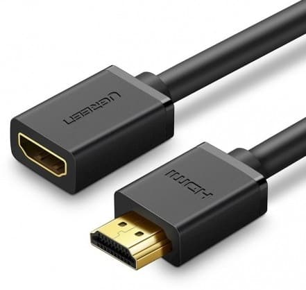 Accessories for connecting, HDMI (female) - HDMI (male) cable adapter 4K 10,2Gbps 1m Black, Ugreen