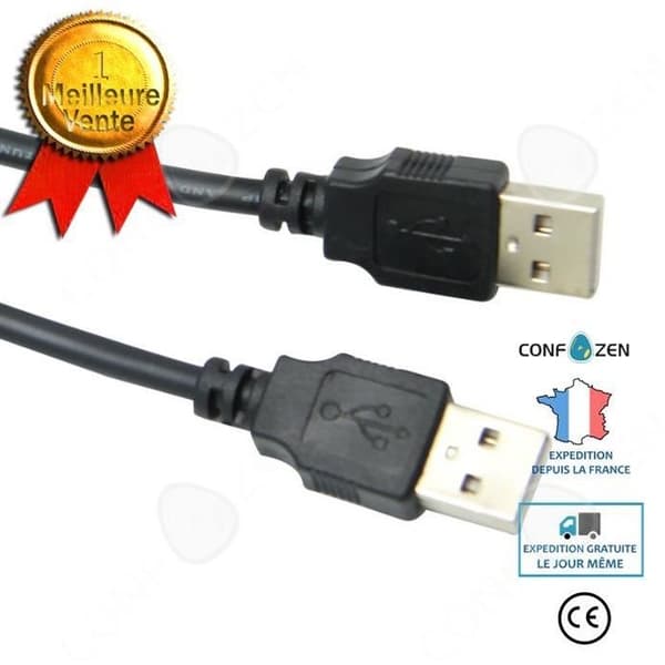 CONFO® USB 3.0 A till A-kabel 2 meter A hane till A hane datasladd Typ A/A förlängning för dator 2m