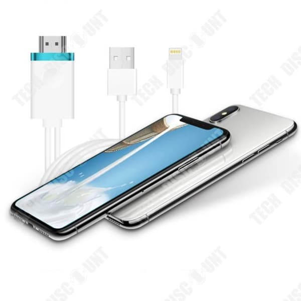 TD® Mobiltelefonadapterkabel 2m iPhone till HDMI HD-kabel För mobiltelefoner till TV-projektorer HDMI-kabel