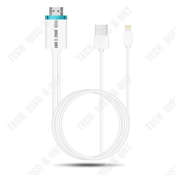 TD® Mobiltelefonadapterkabel 2m iPhone till HDMI HD-kabel För mobiltelefoner till TV-projektorer HDMI-kabel