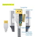 Miniatyrbild 4 av 4: TD® Elektronisk Datakabel Display Port Kabel 2 Meter 1,4 Hane till Hane Kabel HDR 8K 60Hz För TV-datorer Switch