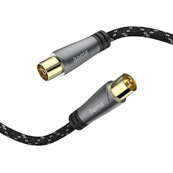 Anten kabel - HAMA - Koaxial hane/hona - 3,0 m - Förgylld metall - 120 dB