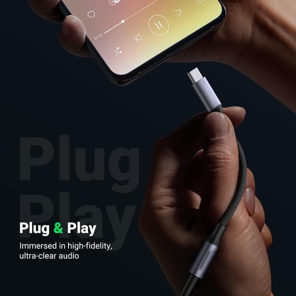 USB C - 3,5 mm Jack Audio Adapterin naaraskaapeli, Aux-C-kuulokkeiden digitaalinen sovitin Hi-Res DAC Dongle