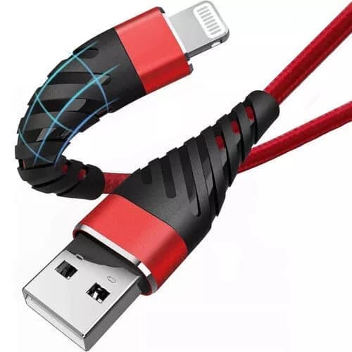 Flätad snabbladdarkabel Heavy Duty USB-kabel för iPhone 14 13 12 11 X XR 8