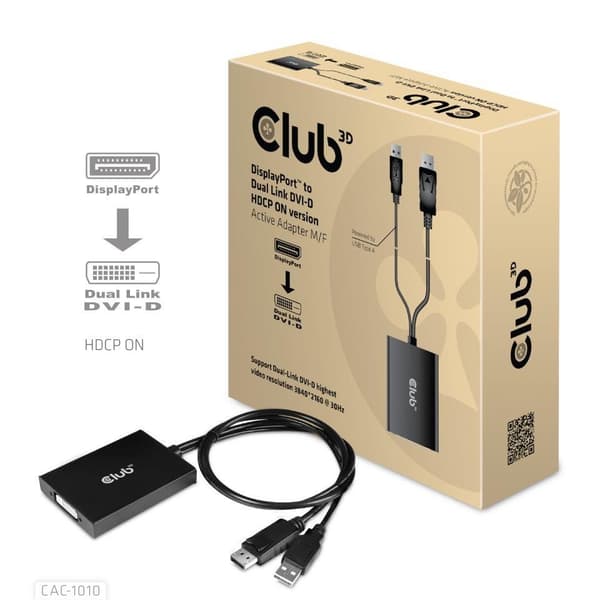 I/o-sovitin dp to dual link/dvi-d hdcp cac-1010, Club3d